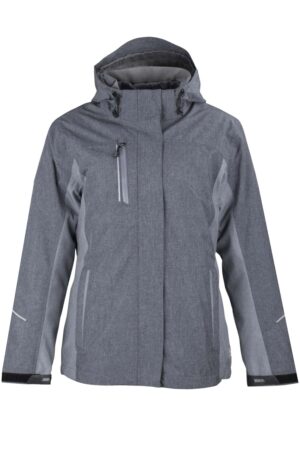 parka gris de trabajo con logotipo corporativo